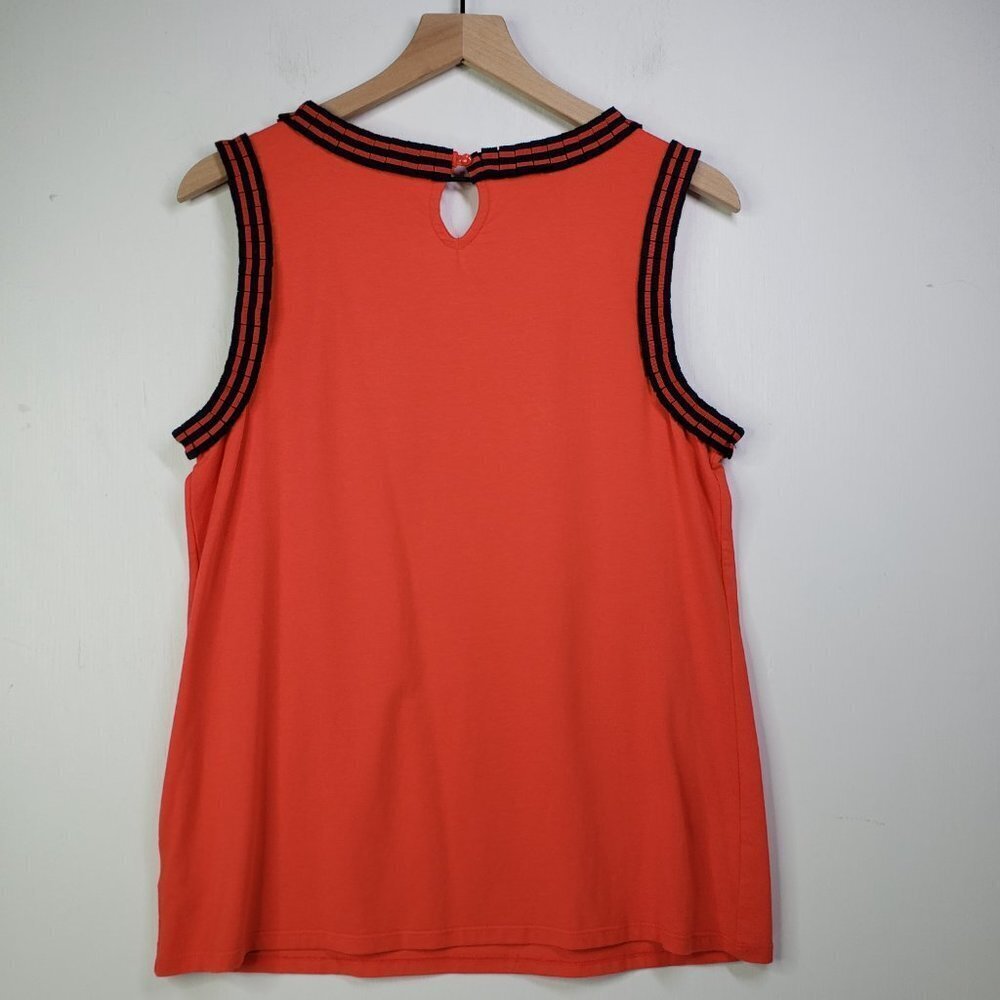 Talbots Grosgrain Ribbon Trim Tank Shell L Red Navy - Picture 5 of 7